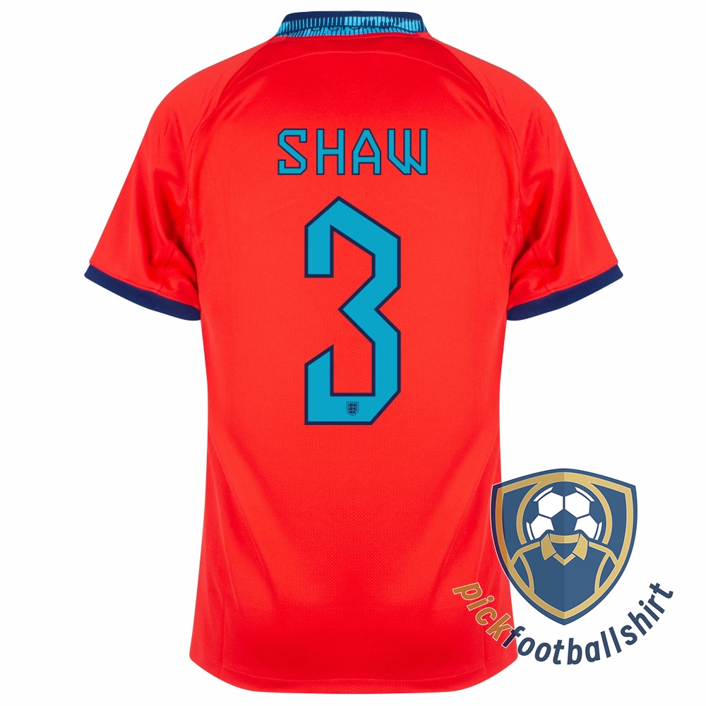 PickFootBallShirt Nike England Away Shaw 3 Shirt 2022 2023 Official Printing 2.webp